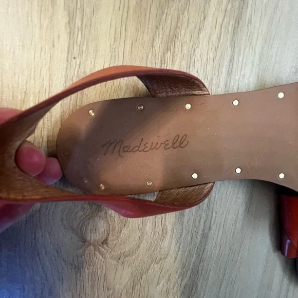 Madewell Dusty Red Leather Slingback Sandals - Picture 4 of 5